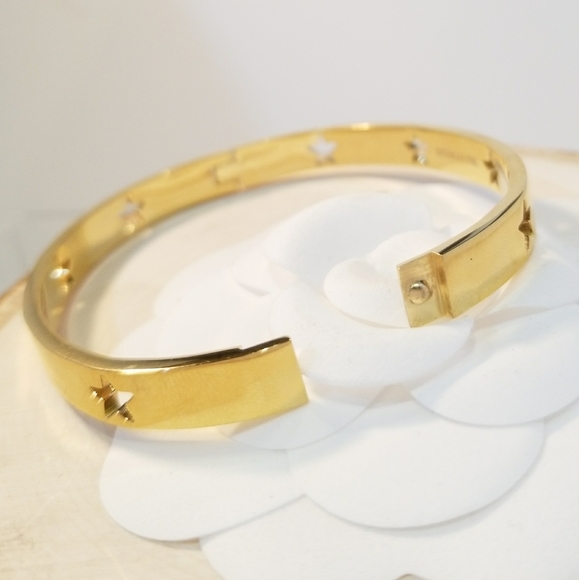18K Gold Plated over Stainless Steel Bracelet Cuff - Picture 4 of 6